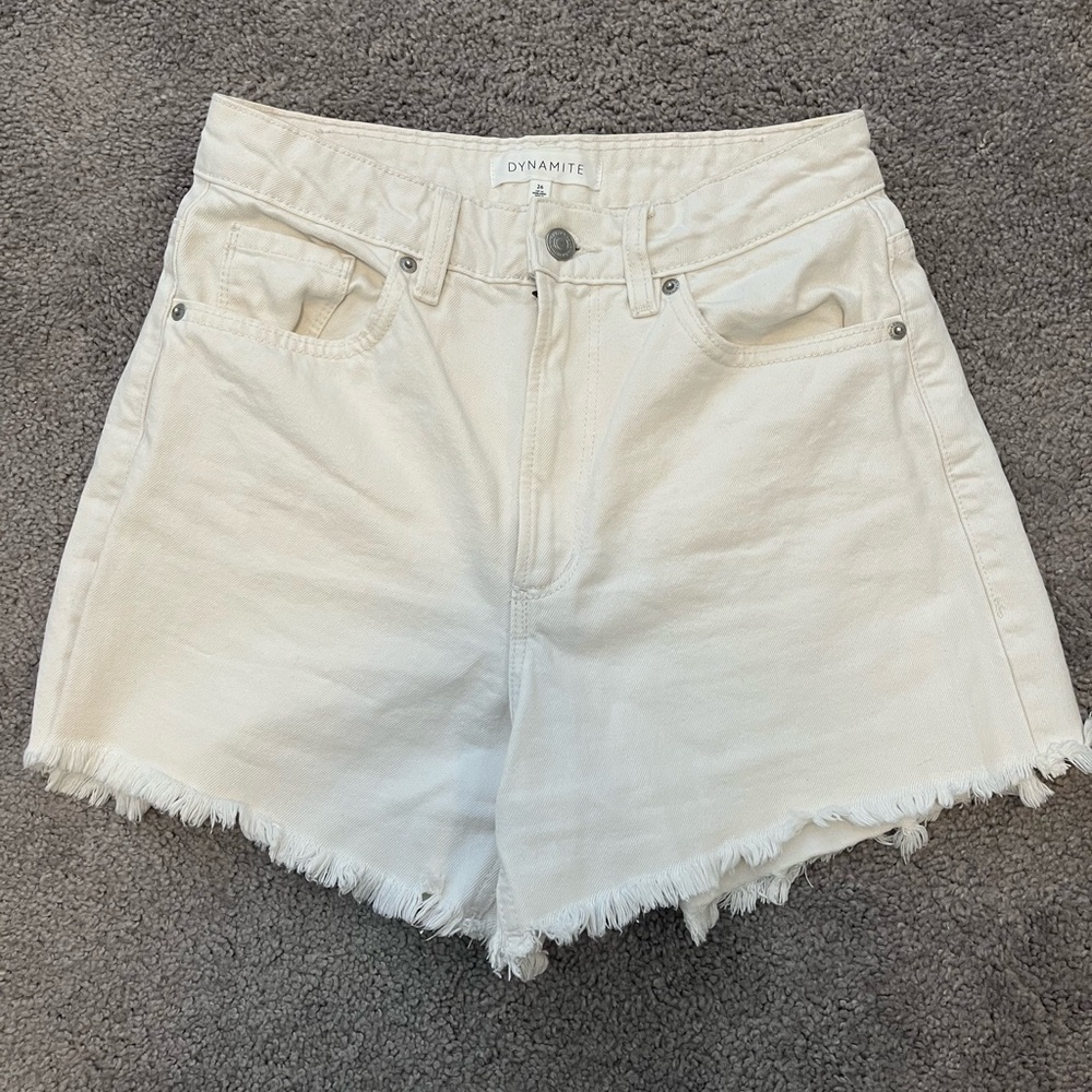 Dynamite White Denim Shorts